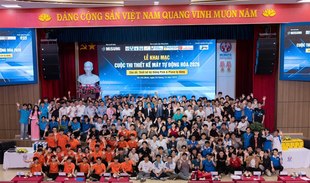 SINH VIÊN KHOA CƠ ĐIỆN – ĐIỆN TỬ, ĐẠI HỌC LẠC HỒNG THAM DỰ LỄ KHAI MẠC CUỘC THI THIẾT KẾ MÁY TỰ ĐỘNG HÓA 2026